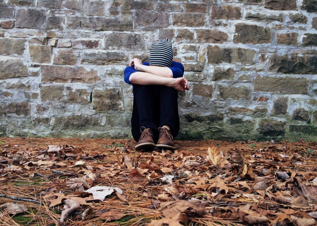 A solitary figure expressing loneliness